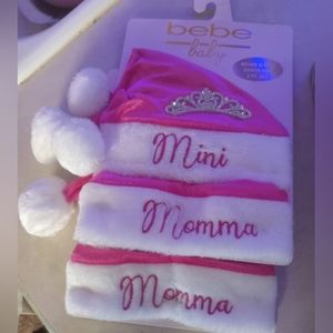 Bebe mom and baby matching Santa hats